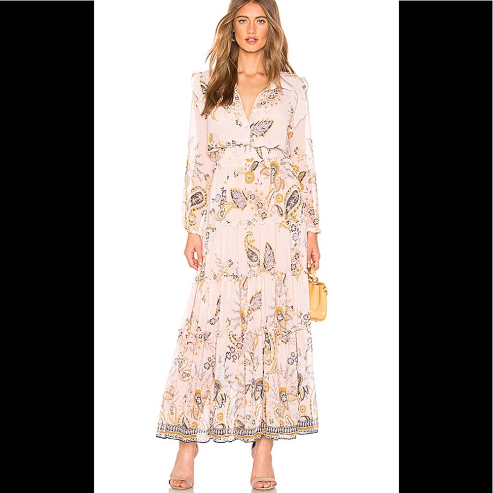 MISA Ahreana Dress in Pink Paisley